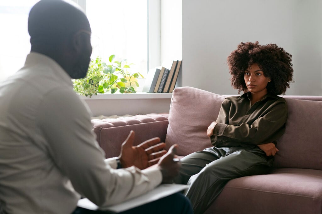 woman being counselled