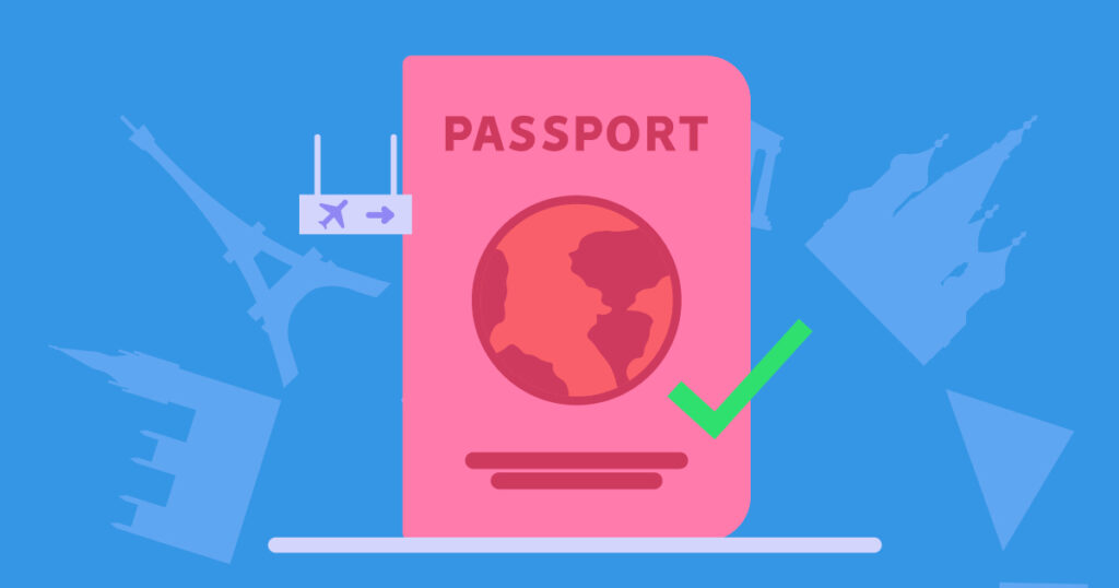 a vector image of passport